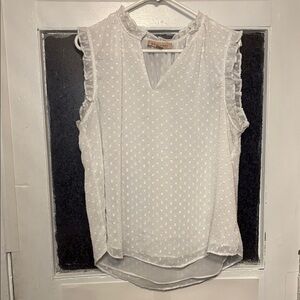 Philosophy Women’s White Lightweight Textured Sleeveless Blouse Size XL